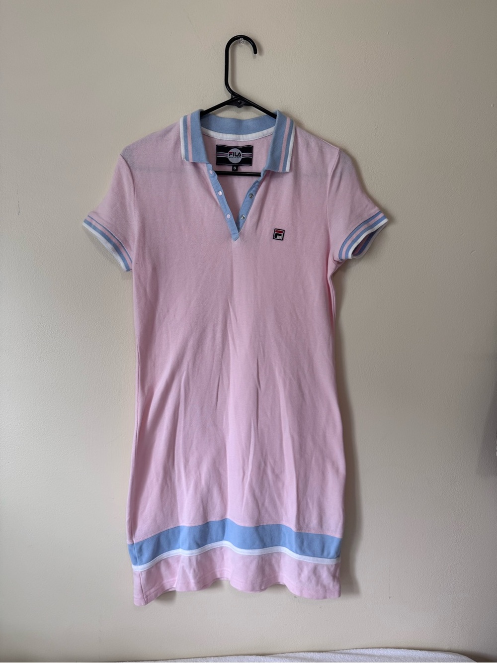 90s FILA Pink Cotton Collared Short Sleeve Polo Tennis Dress | S - Women’s